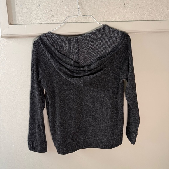 Ten Sixty Sherman Black Grey Ribbed Zip Up Sweatshirt Elastic Waist - Picture 3 of 8